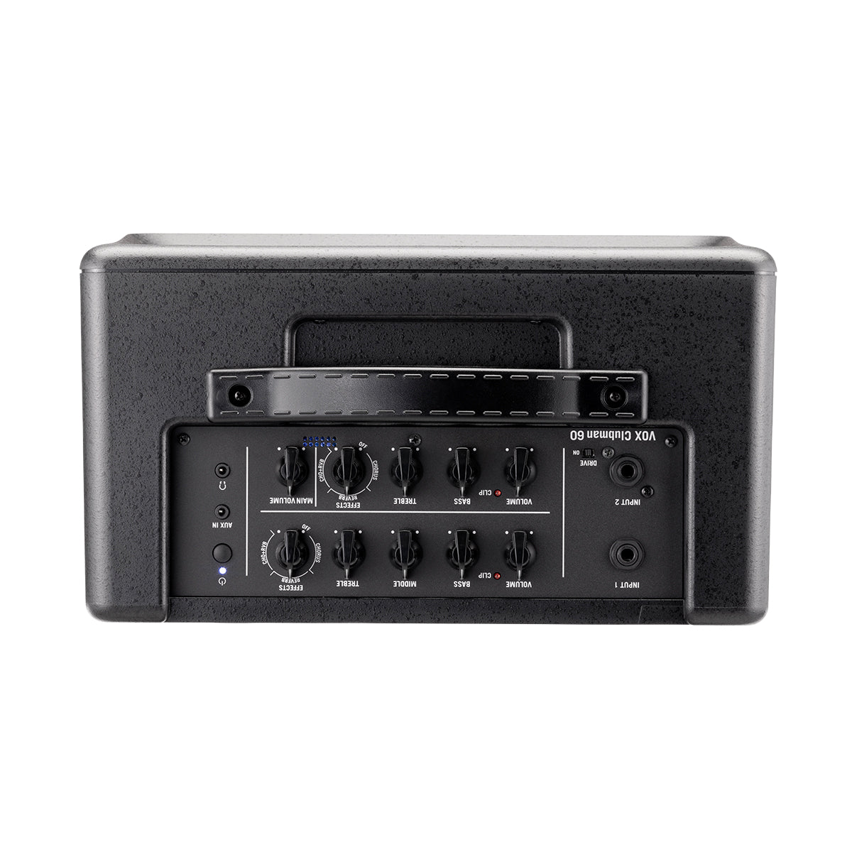 Clubman 60 top view showing controls, input jacks and headphone jack